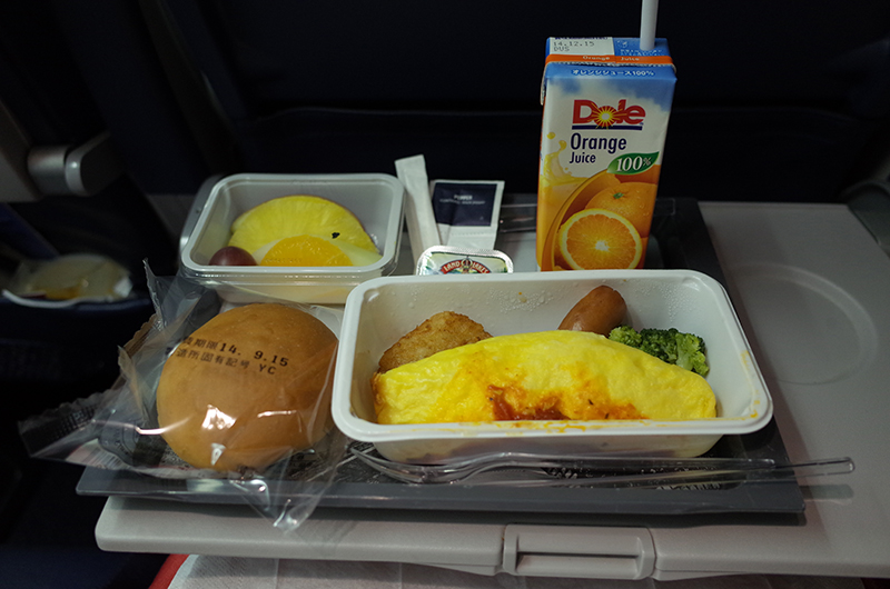 アメリカの旅2014：デルタ航空・朝ごはん
