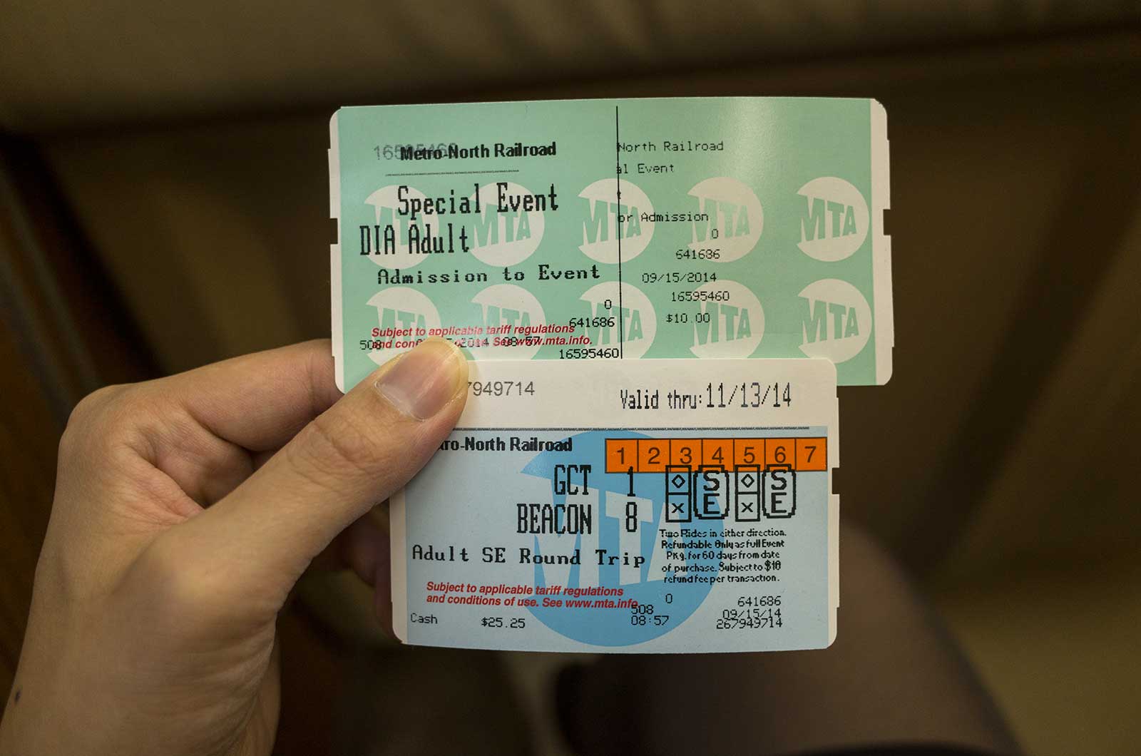 アメリカの旅2014:DiaBeaconと鉄道セットチケット